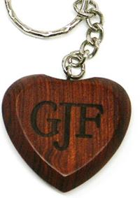 Wood Heart Key Chain