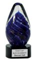 6 3/4" Blue Tear Drop Art Glass Award  