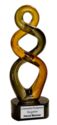 13 1/2" Brown Twist Art Glass 