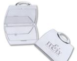 Brushed Silver Purse Compact Mirror