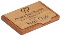 Maple & Rosewood Wood Business Card Holder