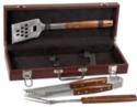 3 Piece Rosewood BBQ Set in Rosewood Finish Case