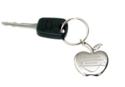 Brushed Silver Apple Key Chain