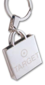 Brushed Silver Shopping Key Chain