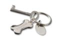 Brushed Silver Dog Bone Key Chain