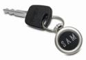Brushed Silver Circle Key Chain