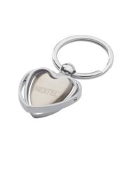 Two Tone Silver Spinning Heart Keychain