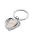 Two Tone Silver Spinning Heart Keychain