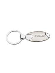 Two Tone Silver Oval Key Chain