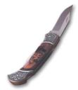 4" Lockback Wood Handle Knife w/ Decorated Bolsters