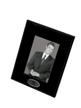 Black Leatherette Frame with Silver Plate