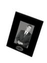 Black Leatherette Frame with Silver Plate