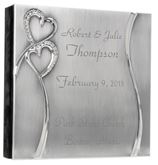Silver Hearts Personalized Wedding Guest Book 