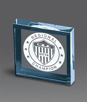 Beveled Square Paperweight