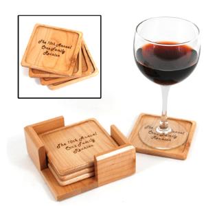 Maple Coaster Set with Caddy
