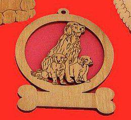 Mom and Puppies  Dog Ornament