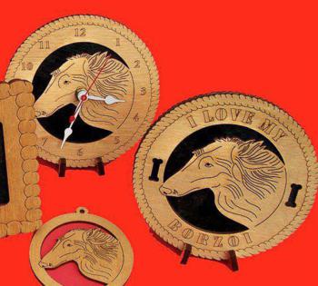 Borzoi Dog Desktop Clock