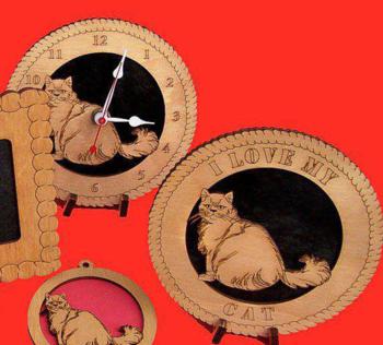 Persian Cat Desktop Clock