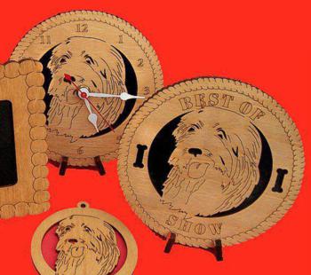 English Sheep  Dog Desktop Clock