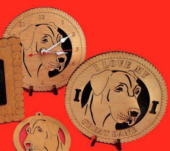 Great Dane Uncroped Dog Desktop Clock