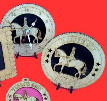 Female Dressage Horse Desktop Clock