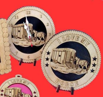 Horse Trailer Desktop Clock