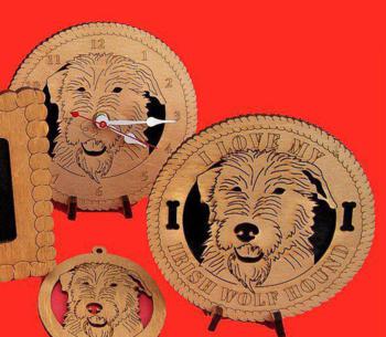 Irish Wolf Hound Dog Desktop Clock