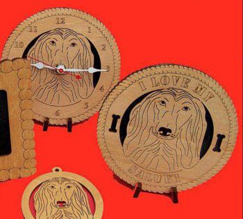 Saluki Dog Desktop Clock