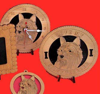 Silky Terrier Dog Desktop Clock