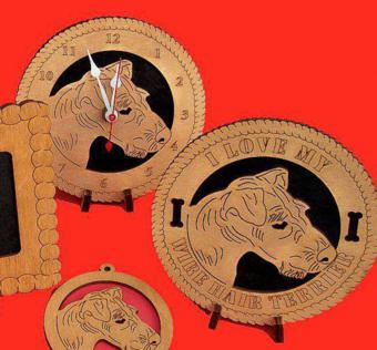 Wire Hair Terrier Dog Desktop Clock