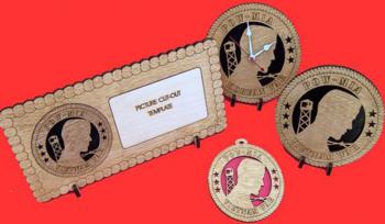 POW-MIA Wood Christmas Ornament