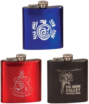 6oz Stainless Steel Flask in Colors