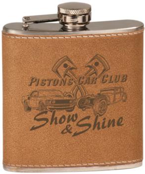 6oz Leather Stainless Steel Flask