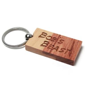 Maple-Rosewood Combo Rectangle Keychain