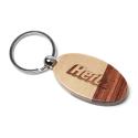 Maple-Rosewood Combo Oval Keychain