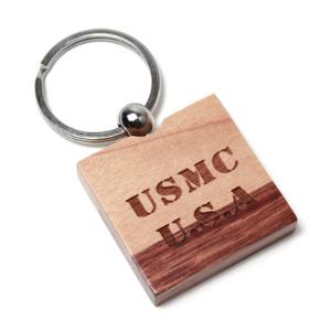 Maple-Rosewood Combo Square Keychain