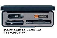 Maglite Mini Solitaire with Victorinox Knife
