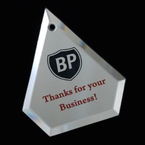 Clipped Diamond Mirrored Glass Ornament