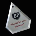 Clipped Diamond Mirrored Glass Ornament