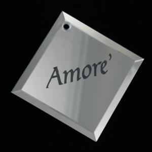 Square Mirrored Glass Ornament