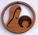 Mary and Baby Wood Christmas Ornament