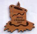 Candle Wood Christmas Ornament