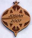 Star Bulb Wood Christmas Ornament