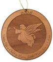 Angel in Circle Wood Christmas Ornament