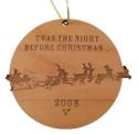 Santa and Sleigh Wood Christmas Ornament
