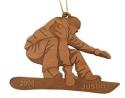Snowboarder Cutout Wood Christmas Ornament
