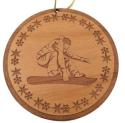 Snowboarder Wood Christmas Ornament