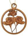 Three Roses Wood Christmas Ornament