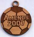 Soccer Ball Wood Christmas Ornament