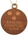 Bowling Ball Wood Christmas Ornament